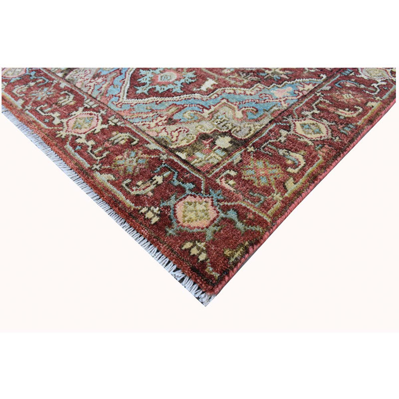 Tapis rouille et rouille de haute qualité noué à la main, Rectangle 8 pi x 10 pi