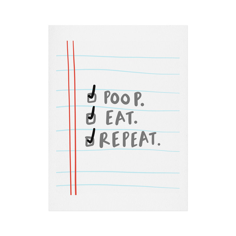 « poop deck manger repeat », art textuel, H 24 po x l 18 po x P 0,03 po