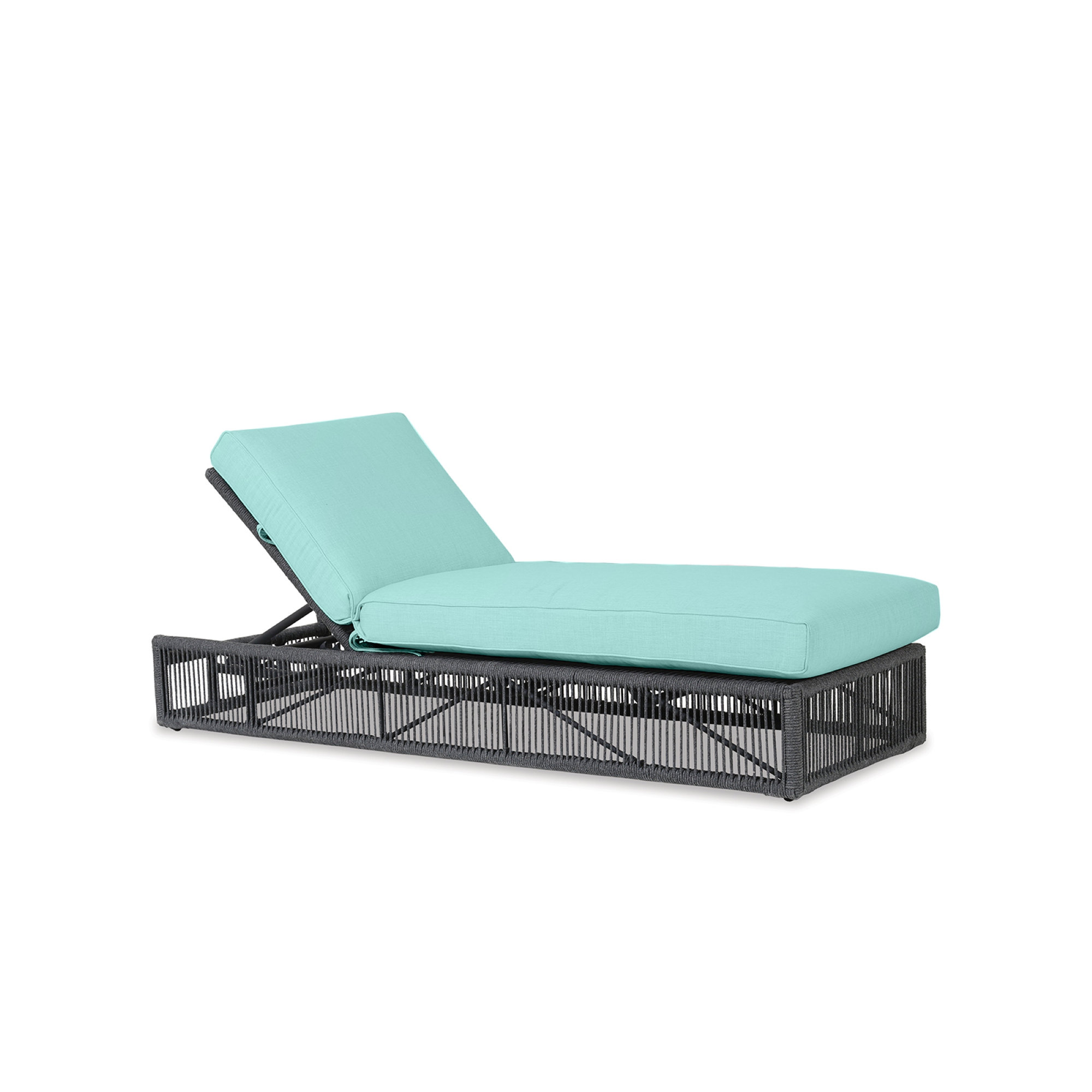 78.25'' Outdoor Olefin Rope Chaise Lounge, Dupione Celeste Sunbrella®