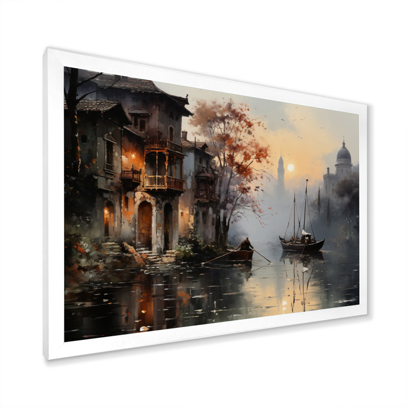 Canal Mystical Journey, atténué sur toile, Cadre photo blanc, H 24 po x l 32 po x P 1 po
