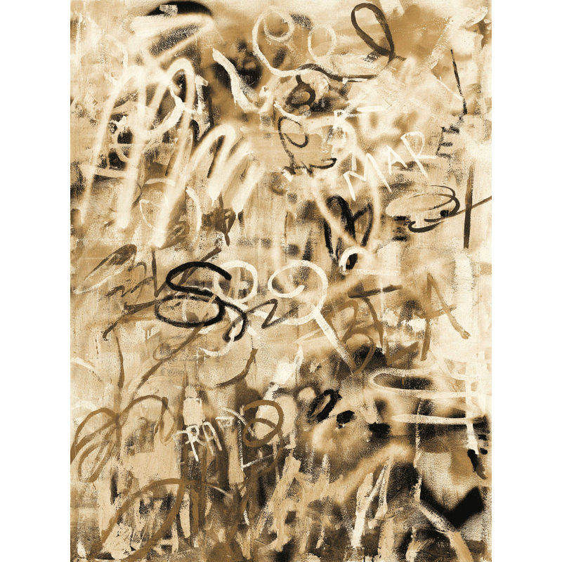 «Graffiti Love sépia» par Danhui Nai, reproduction d'art sur toile tendue, H 16 po x l 12 po