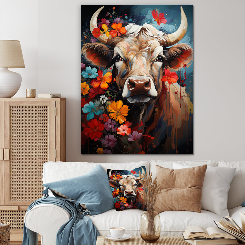 «Esterel Cow Natures Tapisserie I», reproduction d'art sur toile, H 32 po x l 16 po x P 1 po, Toile tendue