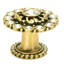 Cache large round multi crystals knob with halo platform with swarovski crystals in finish Museum Gold