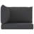 Paom 3Pc Outdoor Pallet Cushion Set, Plush Patio Black Oxford Fabric