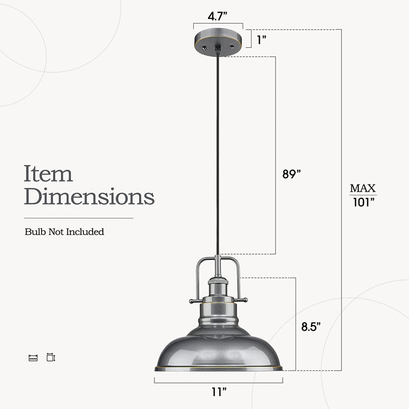 Tanaja 1 - Light Single Dome Pendant, Silver