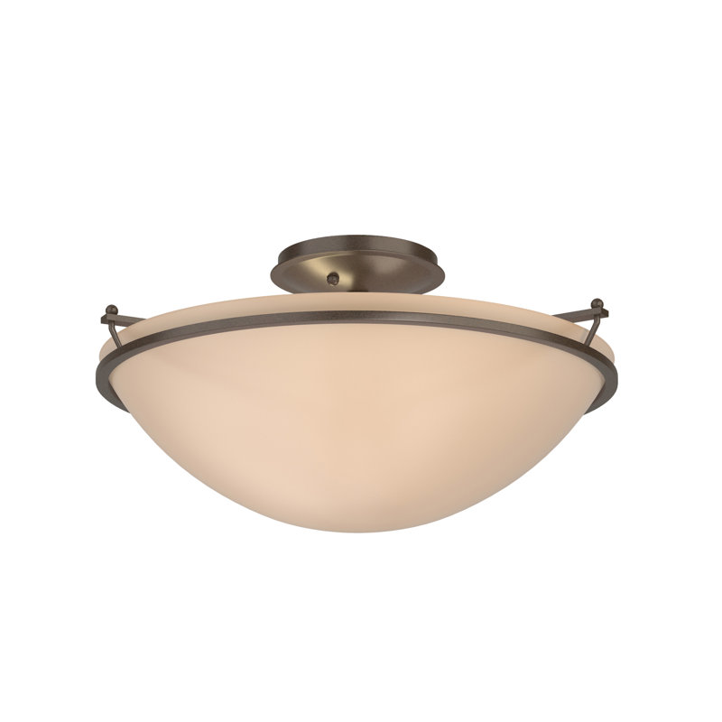 Plafonnier semi-encastré Simple Lines, Bronze, Sable, H 7,1 po x l 14,5 po x P 14,5 po