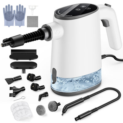 Nettoyeur à vapeur portatif, nettoyeur à vapeur haute température 212 ° F avec 19 accessoires, réservoir d'eau 625 ML, chauffage rapide 15s, nettoyeur à vapeur multi-usage sans produits chimiques pour la cuisine, la salle de bain, la voiture, le revêtement