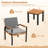 3 Pieces Patio Furniture Set Outdoor Bistro Conversation Set w/ Acacia Wood Side Table