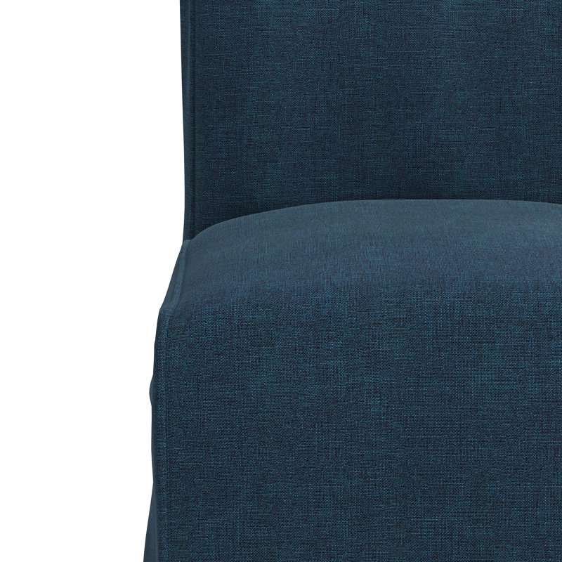 Chaise parsons rembourrée Sumatra, Lin texturé bleu marine Zuma