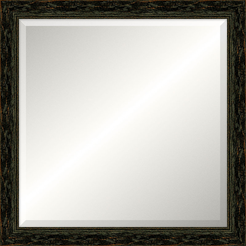 Miroir de plancher en bois massif Walden, 25,75 po x 25,75 po, Carrée