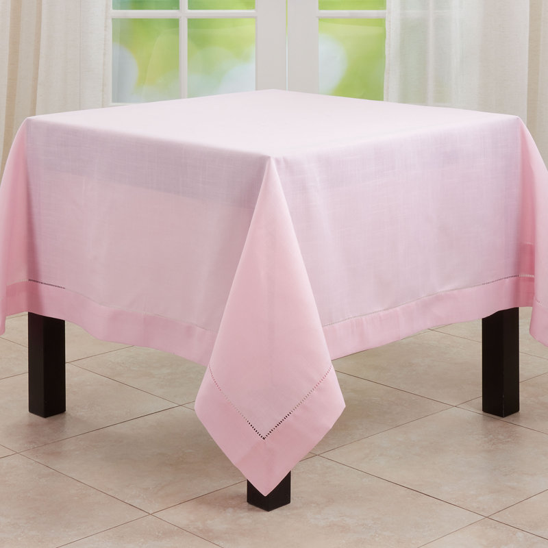 Rochester Collection Solid Colour Square Tablecloth, Pink, 72" x 72"