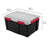 Sterilite 20 Gal Gasket Box, Stackable Storage Container with Lid, Black, 4 Pack