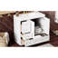 Meuble-lavabo de 36 po avec lavabo en céramique, espace pour les petites salles de bain, caractéristiques de fermeture en douceur, meuble-lavabo à poignée Shaker, armoire blanche, 4 tiroirs, 2 portes, surface d'évier lisse, assemblage facile