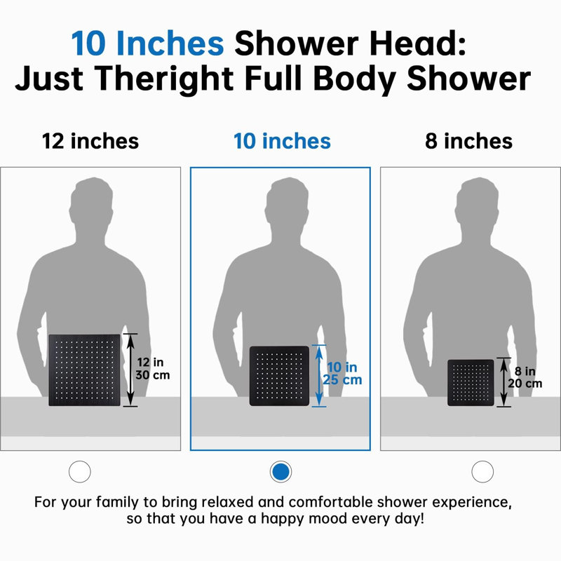 10" Dual Square Shower Head Combo, Rain Shower Head, 3-Way Diverter, 71" Extra Long Hose, Oil Rubbed Bronze