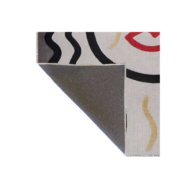 Tapis décoratif moderne jaune à motif de visage de femme surréel jaune, Sous-tapis rectangulaire de 3 pi 3 po x 4 pi 11 po
