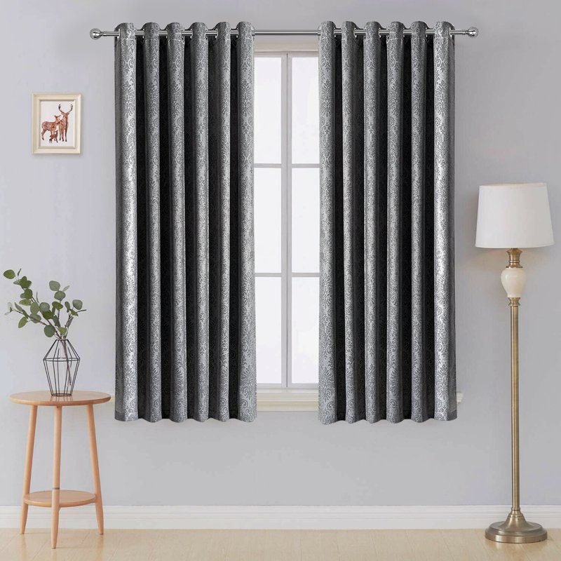 Maron Blackout Curtain Pair, 117" W x 137" L, Teal