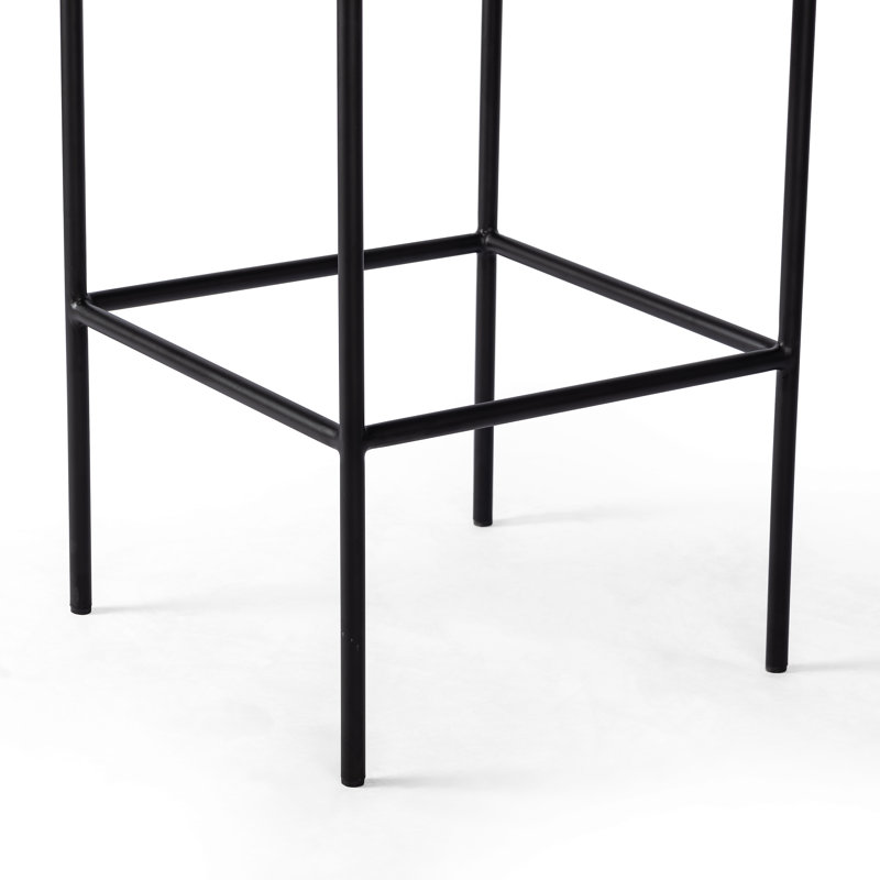 Benton Upholstered Stool with Metal Frame, Fayette Cloud/Polyester Blend, Bar Stool (30.3" Seat Height)