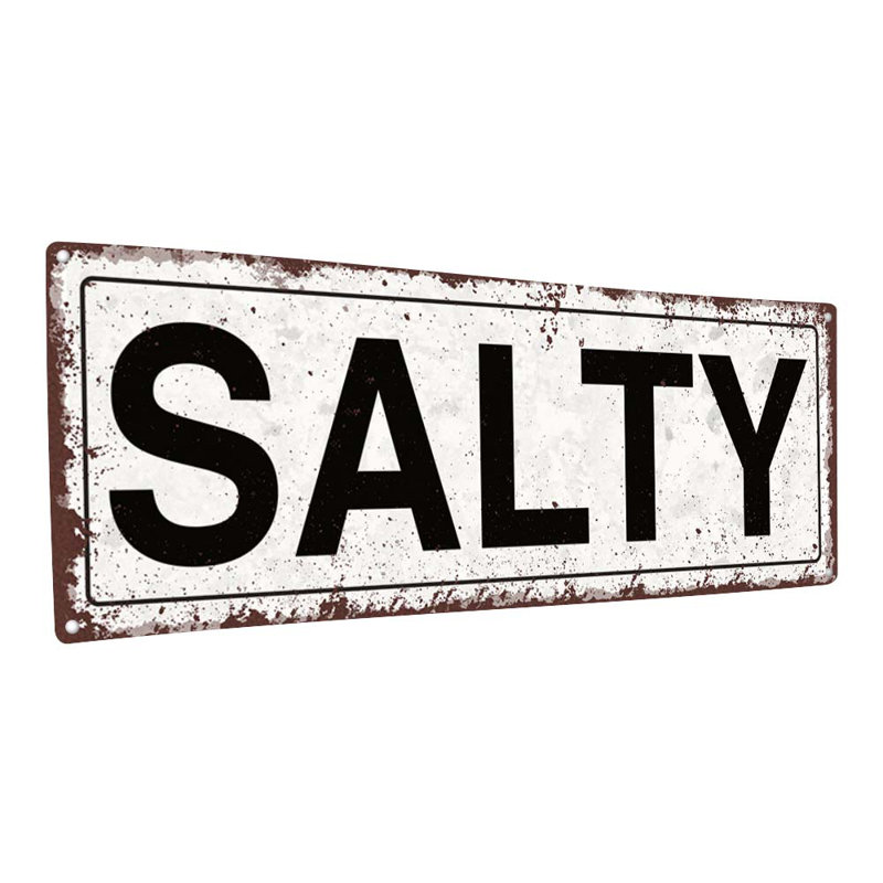 «Salty Metal Sign» sur métal, H 4,25 po x l 11,5 po