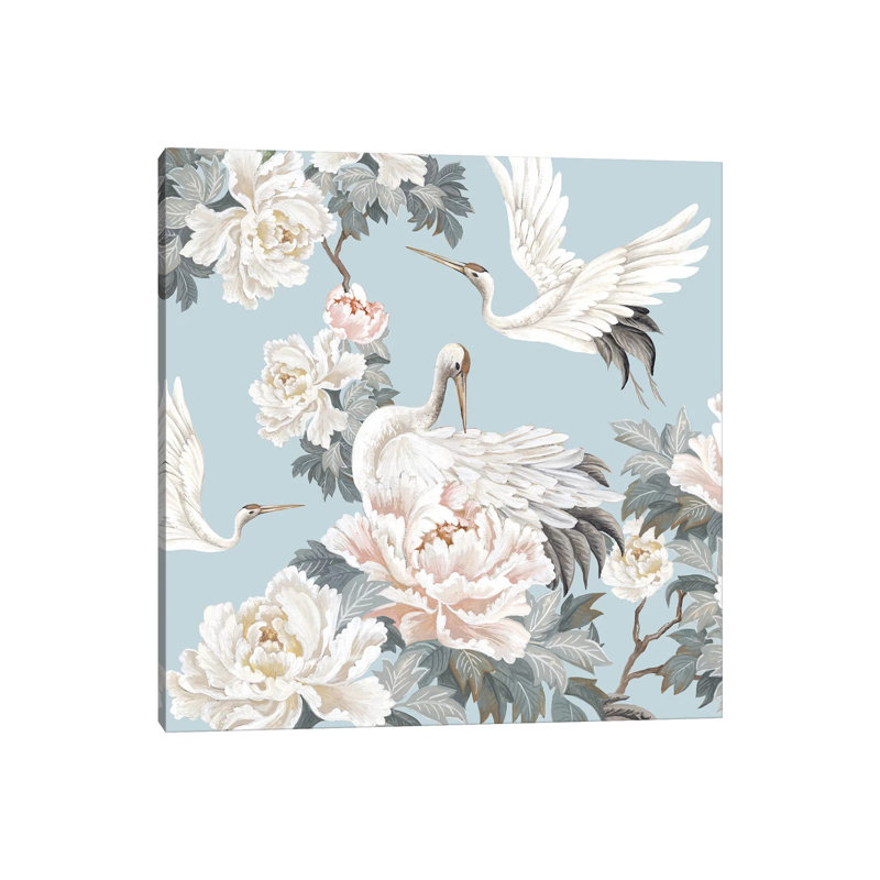 Chinese Silk II by Eva Watts - Painting on Canvas, Wrapped Canvas, 45.72cm H x 45.72cm W x 3.81cm D