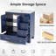 Meuble-lavabo bleu de 30 po, lavabo en céramique, tiroirs à fermeture en douceur, structure en bois massif, rangement, tiroirs coulissants pour l'organisation du rangement, meuble-lavabo 76 x 47 x 85 cm