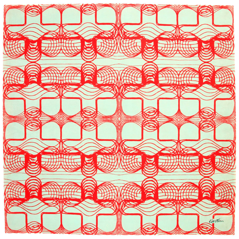 Karim Rashid - 'Myriad Blue' Rug 6' X 6'