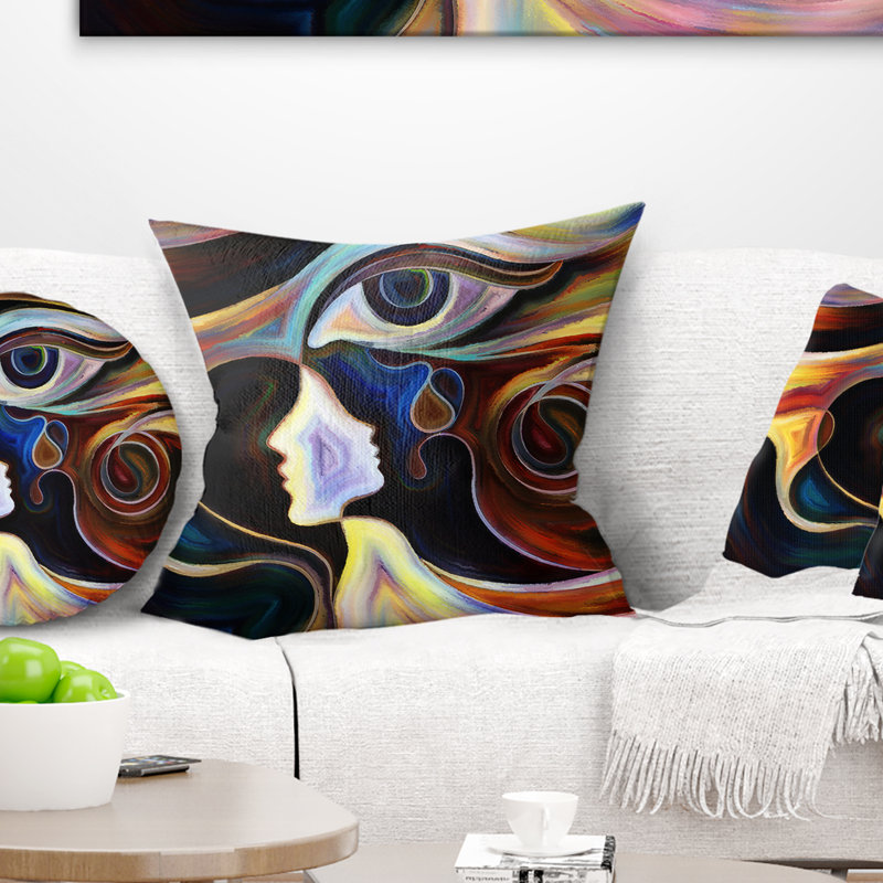  Coussin Abstract, 16 po x 1 po, Carré