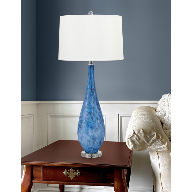 Tirreni Glass Table Lamp, Blue