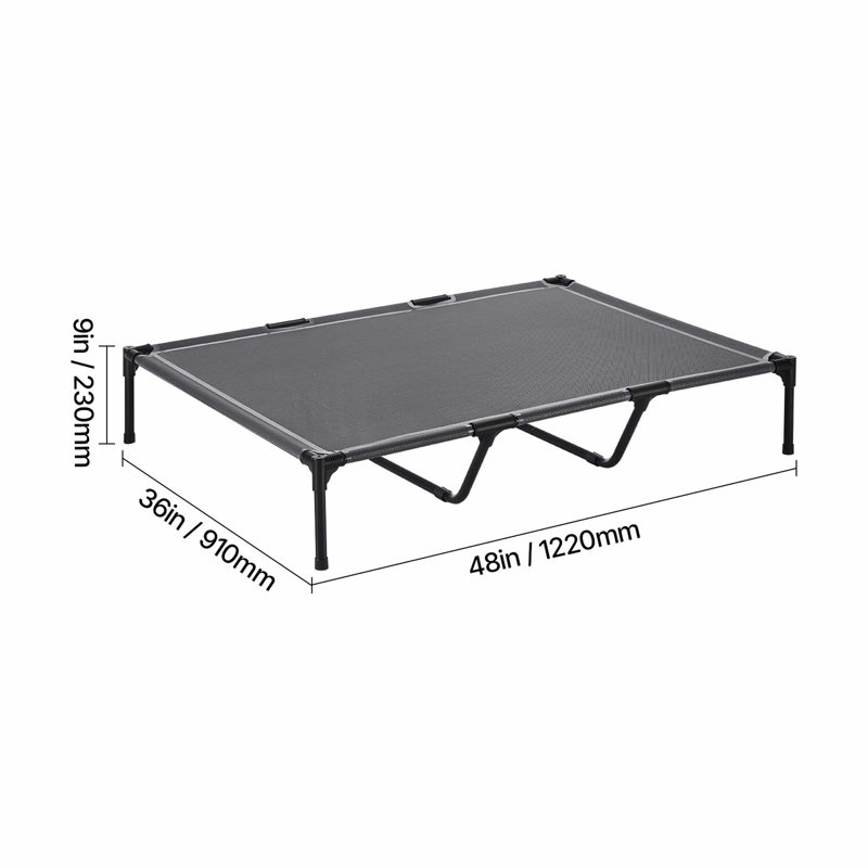 Lit pour chien surélevé portatif pour grand chien avec structure en métal TG, 17.32, Grey