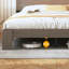 Base de lit plateforme en bois avec rangement, tête de lit à DEL, ports USB, aucun sommier requis, assemblage facile-1654804569