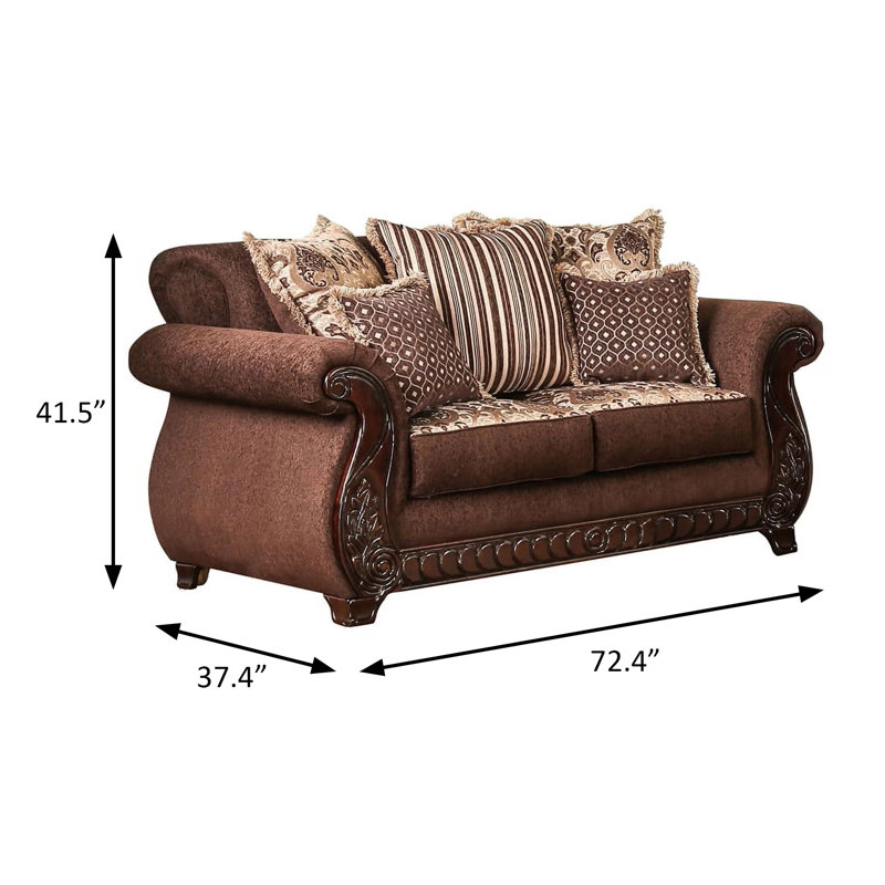 Causeuse l 72,4 po, brun, Brun / or