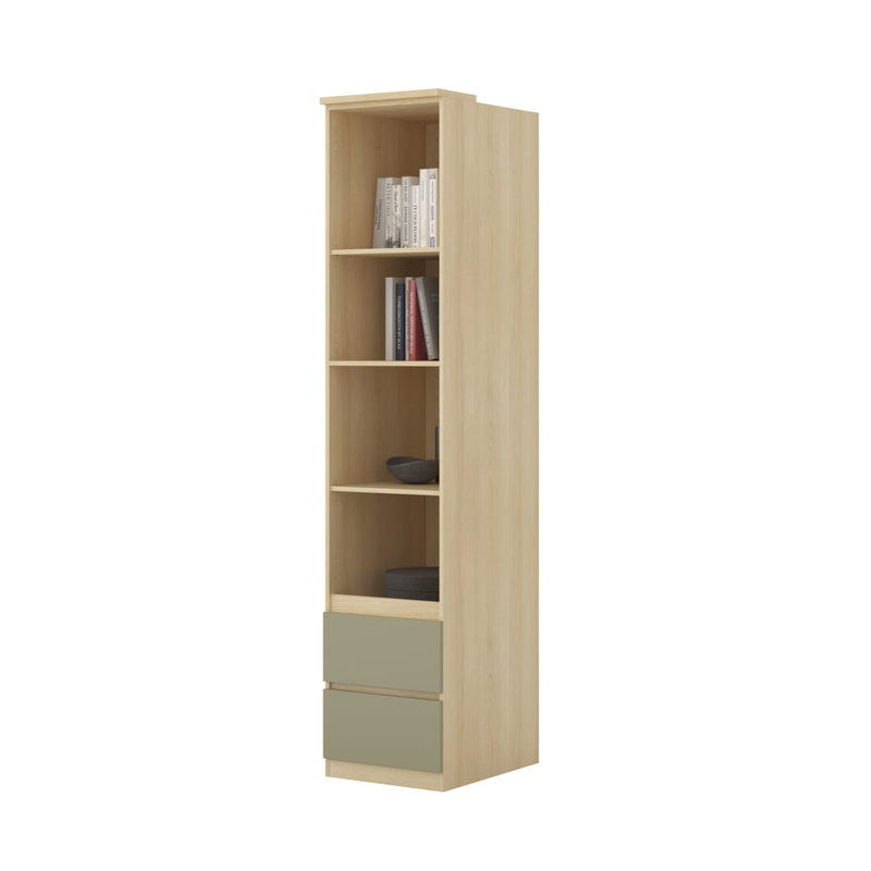 Birbal 215cm H x 45cm W Composite Bookcase, Eucalyptus