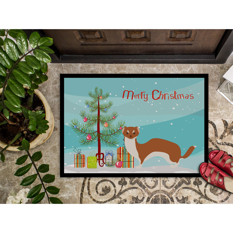 Audrey Non-Slip Christmas Outdoor Doormat, Rectangle 1'6 x 2'3"