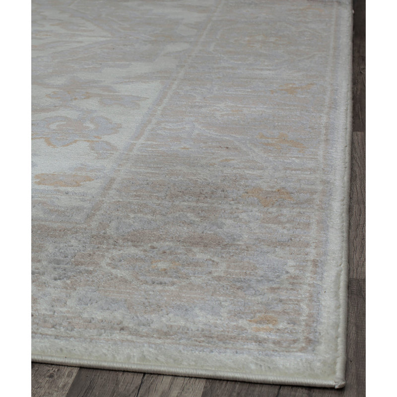 Tapis oriental blanc délavé, Rectangle 7 pi x 9 pi