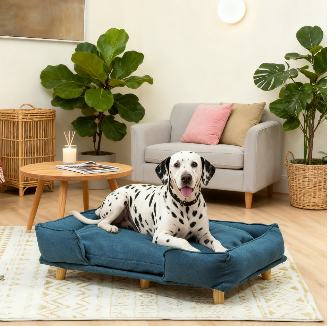 Raised Pet Couch With Comfortable Cushion,