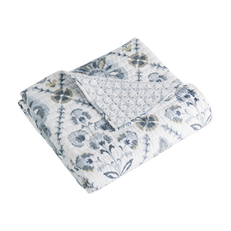 Maeve Neutral Cotton Reversible Quilted Throw