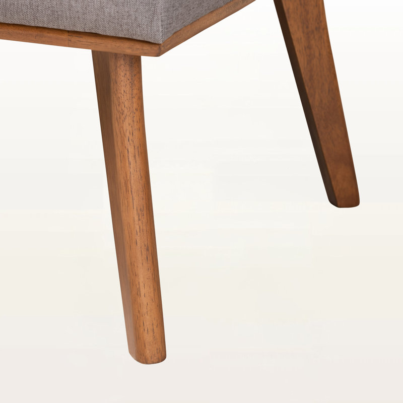 Chapalet 2-Pc Bench in Grey Upholstery and Walnut Finished Wood, 31.69'' H X 70.25'' W X 50.75'' D