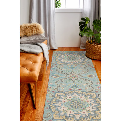Tapis vert en laine touffeté à la main Andrieka