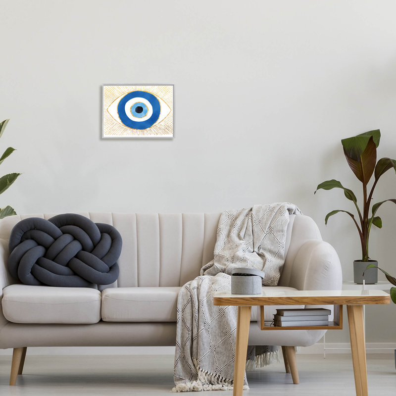 «Evil Eye Glam Rays», art de la giclée encadrée par Ziwei Li, H 11 po x l 14 po x P 1,5 po, Estampe numérique Farmhouse