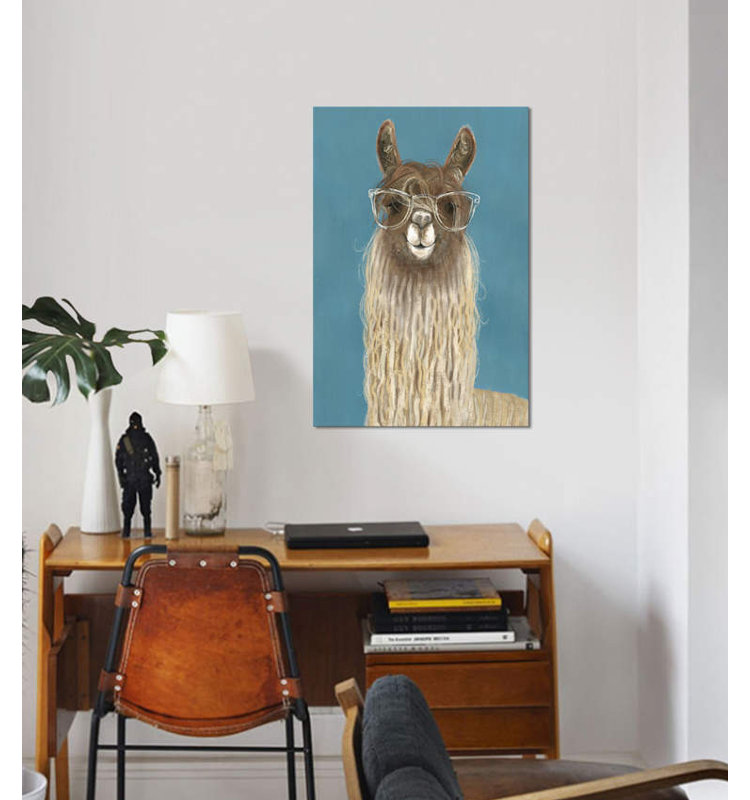 «Llama Specs IV», art sur toile, H 12 po x l 8 po x P 0,75 po, Toile tendue