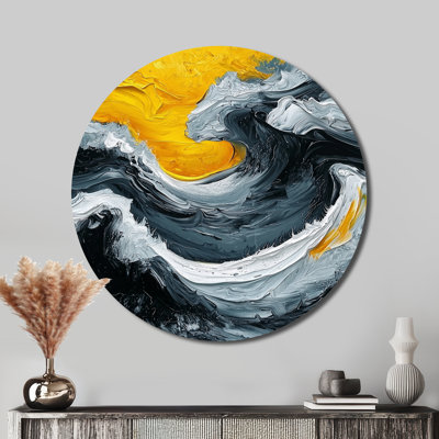 Aureanna - Abstract Painting Round Metal Wall Art