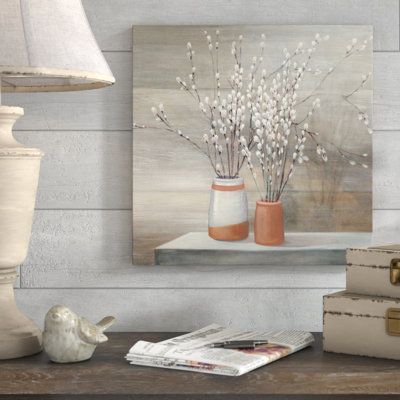 «Pussy Willow Still Life I», reproduction de peinture à l'acrylique sur toile