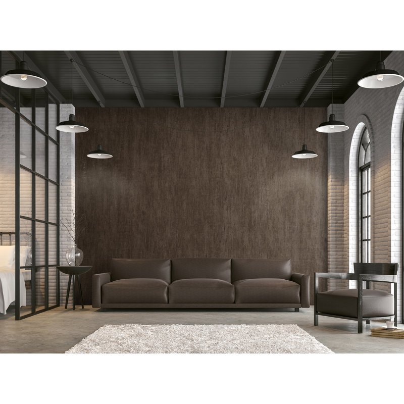 Urban Classics Collection Brera Metallic Abstract Distress Wallpaper Roll, Brown