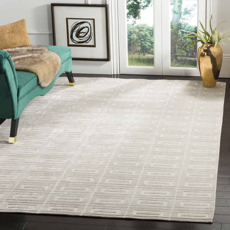 Tapis géométrique en viscose / coton tissé à la main Danyele