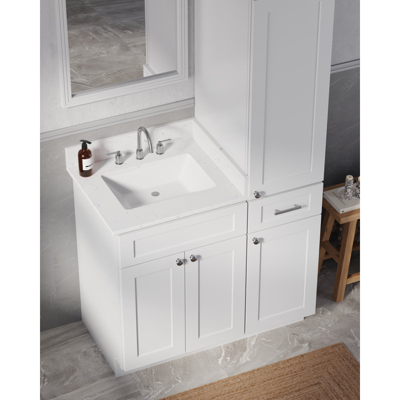 Meuble-lavabo simple 39 po Disar, Blanc