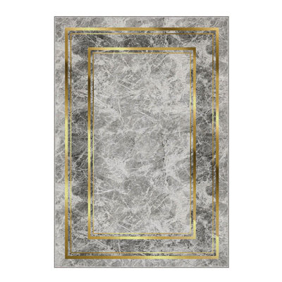 High-Quality Woven Carpet, 5.2 x 7.5 Feet, 100% Polyester, 740 g/m² | Non-Slip Felt Dot Underside, 0.16 in Pile Height | Machine Washable (30°C), Easy to Clean | Stylish Digital Print, Perfect for Living Room & Bedroom