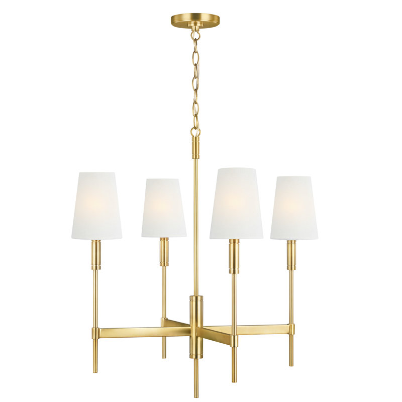 Lustre classique / traditionnel à 4 lumières Avron par Thomas O'Brien, Bronze brillant, H 27,38 po x l 36 po x P 36 po