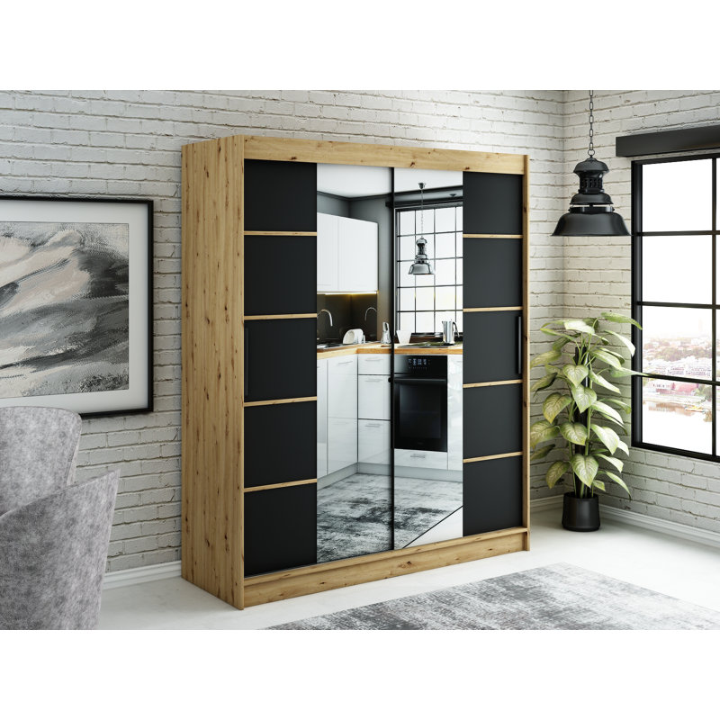 Anabiya Manufactured Wood Wardrobe, 200cm H x 180cm W x 62cm D