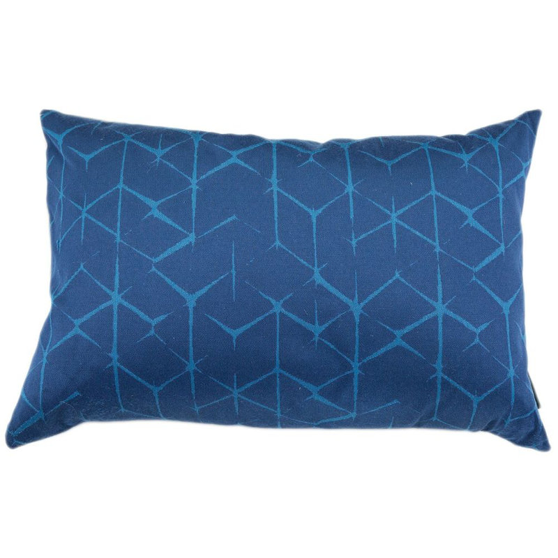 Coussin lombaire géométrique plumes, Bleu marine