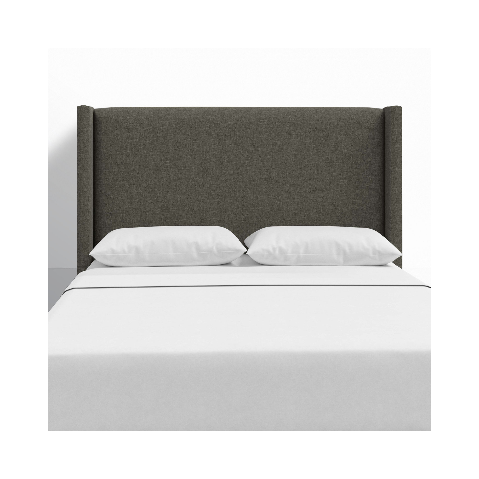 Hanson Upholstered Headboard, Zuma Charcoal Textured Linen, Full
