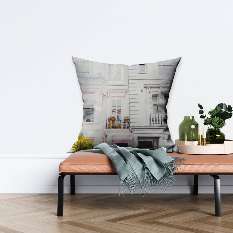 West coast houses - 26"x26" Throw pillow - Poly twill - Print on demand, Polyester/Polyfill